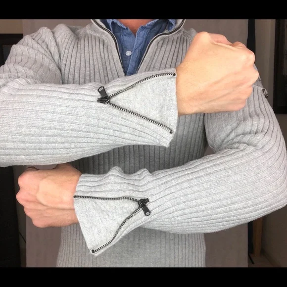 Express men, Gray, pull over sweater, size small - Picture 3 of 6